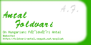 antal foldvari business card
